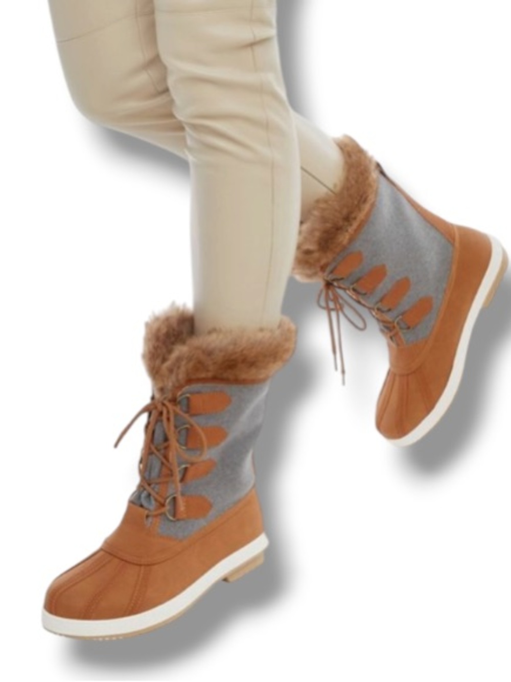 JustFab Women’s Lydiia Winter Fashion Boots Faux Fur NWT